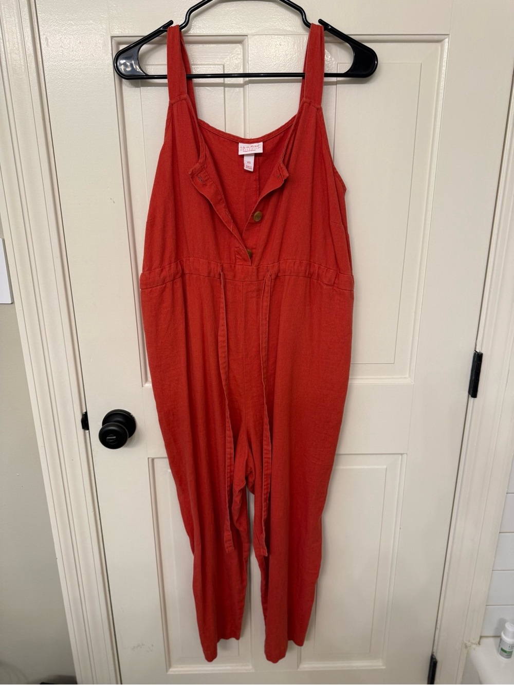 Isabel Maternity by Ingrid & Isabel Red Sleeveless Wide-Leg Jumpsuit